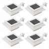 Kwadratowe lampy solarne na zewnątrz, 6 szt., LED, 12 cm, białe