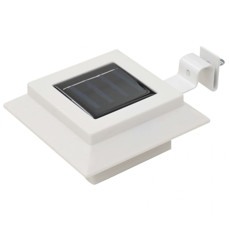 Kwadratowe lampy solarne na zewnątrz, 6 szt., LED, 12 cm, białe