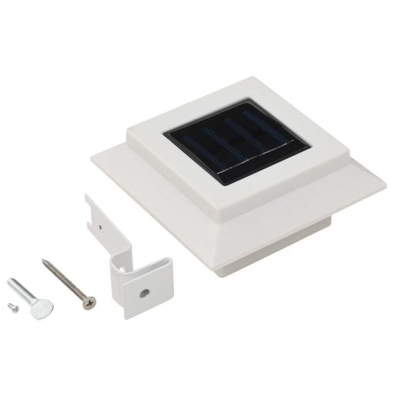Kwadratowe lampy solarne na zewnątrz, 6 szt., LED, 12 cm, białe