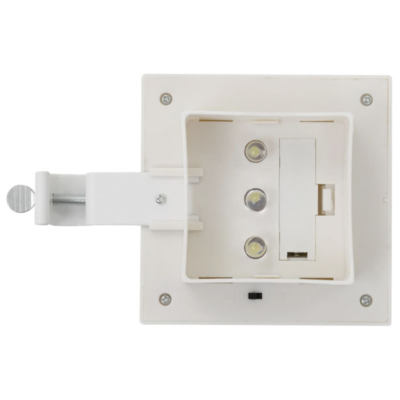 Kwadratowe lampy solarne na zewnątrz, 6 szt., LED, 12 cm, białe