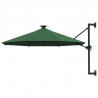 Parasol ogrodowy z LED, ścienny, 300 cm, zielony