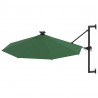 Parasol ogrodowy z LED, ścienny, 300 cm, zielony