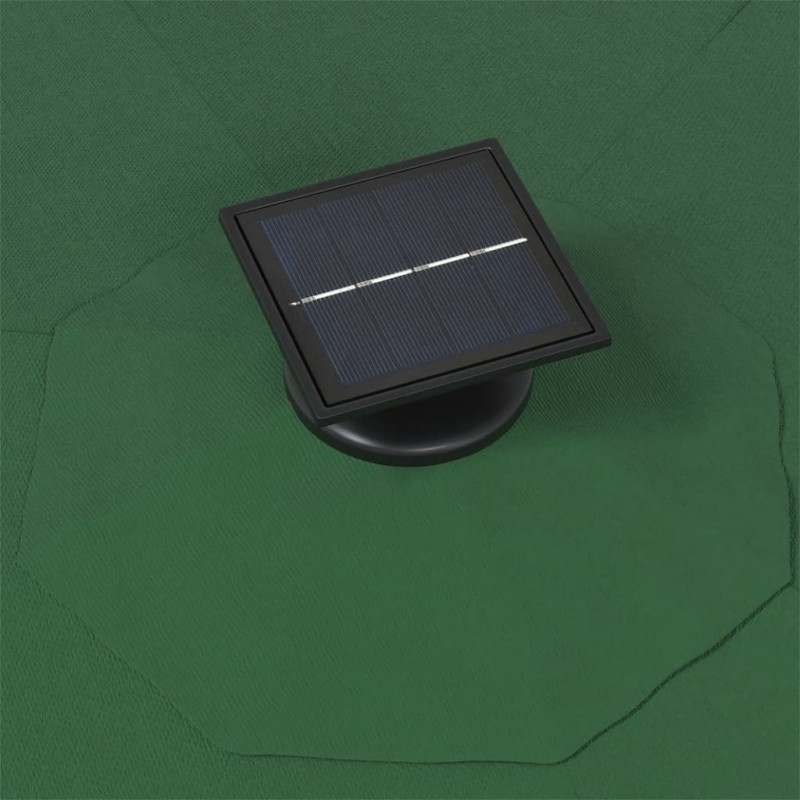 Parasol ogrodowy z LED, ścienny, 300 cm, zielony