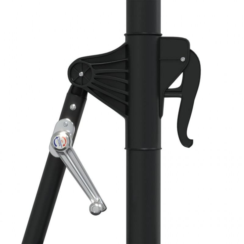Parasol ogrodowy z LED, ścienny, 300 cm, zielony