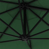 Parasol ogrodowy z LED, ścienny, 300 cm, zielony