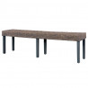 Ławka, 160 cm, szara, naturalny rattan kubu i lite drewno mango