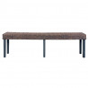 Ławka, 160 cm, szara, naturalny rattan kubu i lite drewno mango