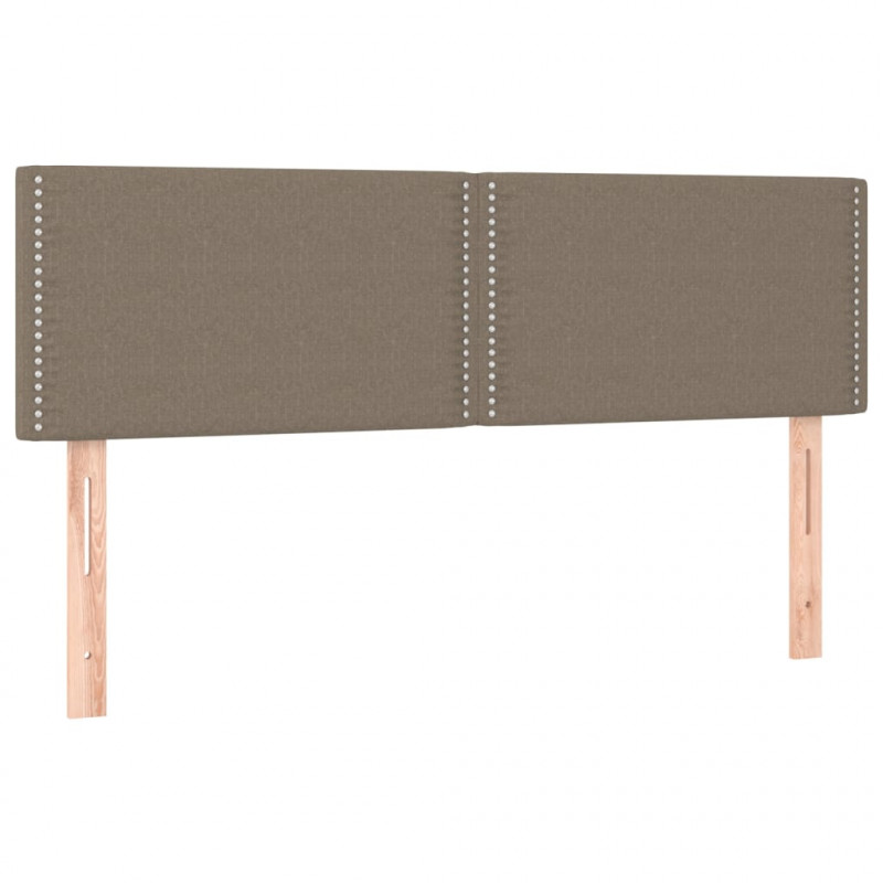 Łóżko kontynentalne z materacem, taupe, 140x190 cm, tkanina