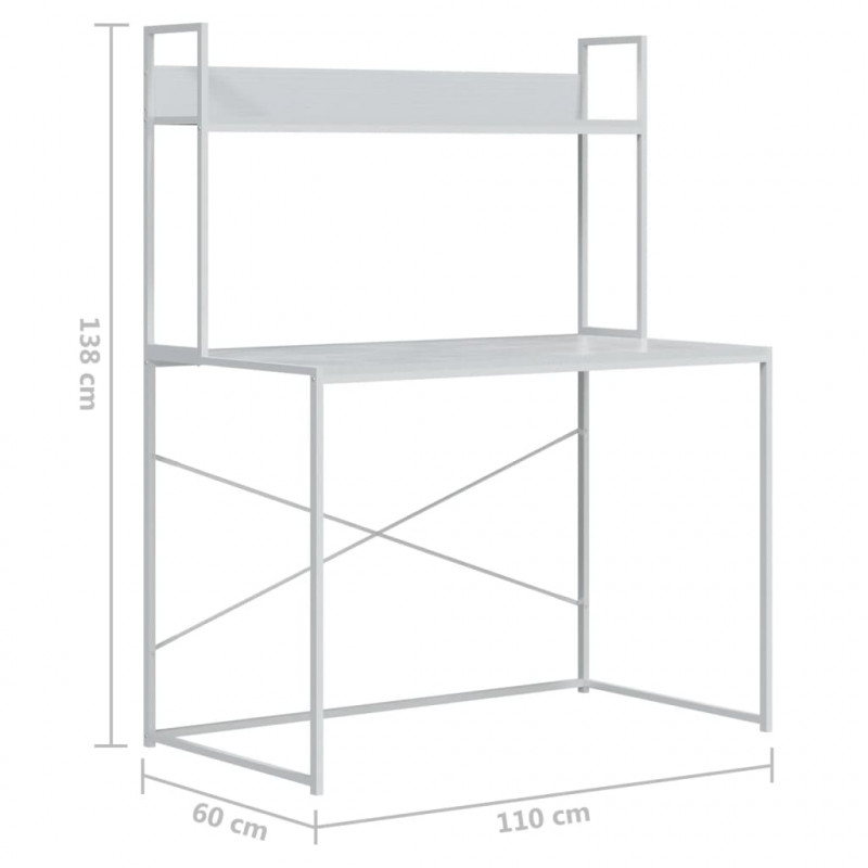 Biurko komputerowe, białe 110x60x138 cm materiał drewnopochodny