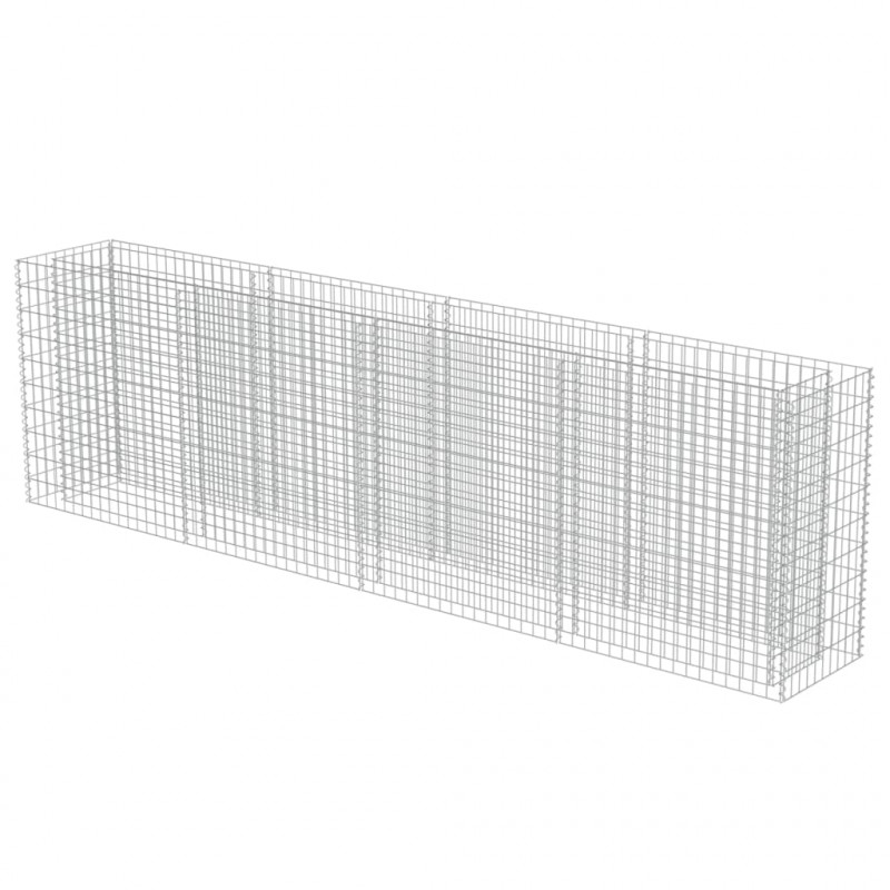 Podwyższona donica gabionowa, galwanizowana stal, 360x50x100 cm