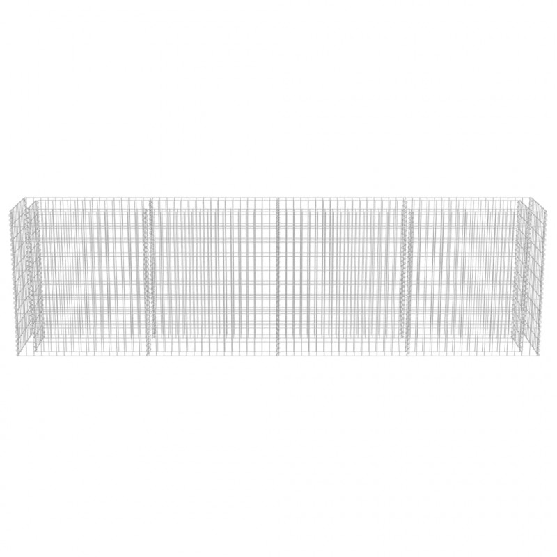 Podwyższona donica gabionowa, galwanizowana stal, 360x50x100 cm