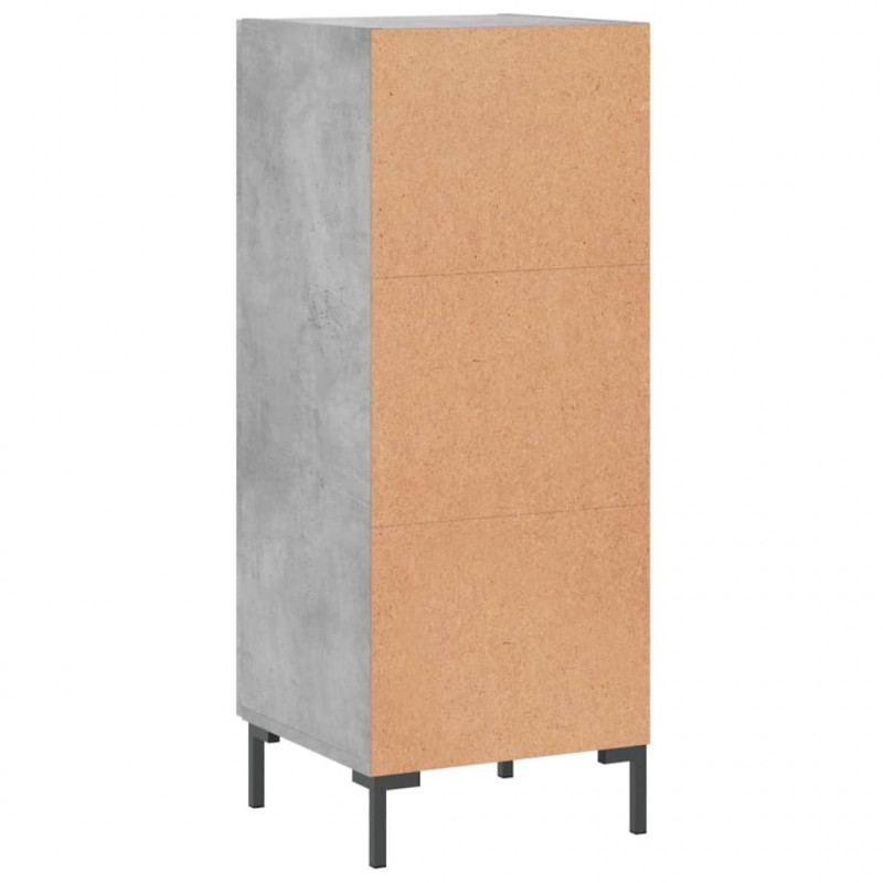 Szafka, szarość betonu, 34,5x34x90 cm, materiał drewnopochodny