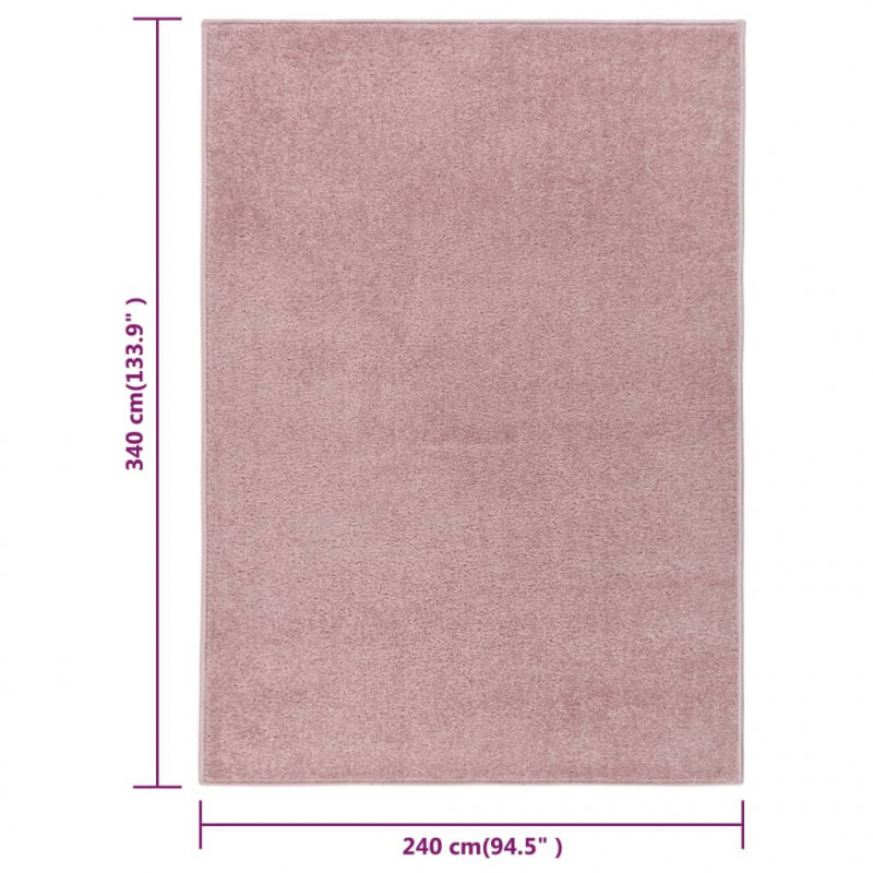 Dywan z krótkim runem, 240 x 340 cm, różowy