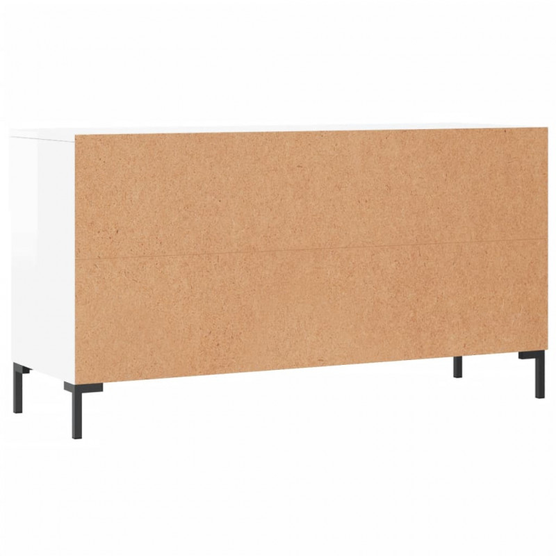 Ławka z miejscem na buty, wysoki połysk, biała, 102x35x55 cm