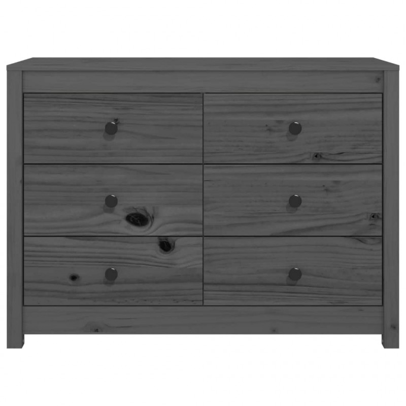 Komoda, szary, 100x40x72 cm, lite drewno sosnowe