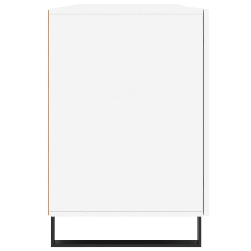 Biurko białe z połyskiem, 140x50x75 cm, materiał drewnopochodny