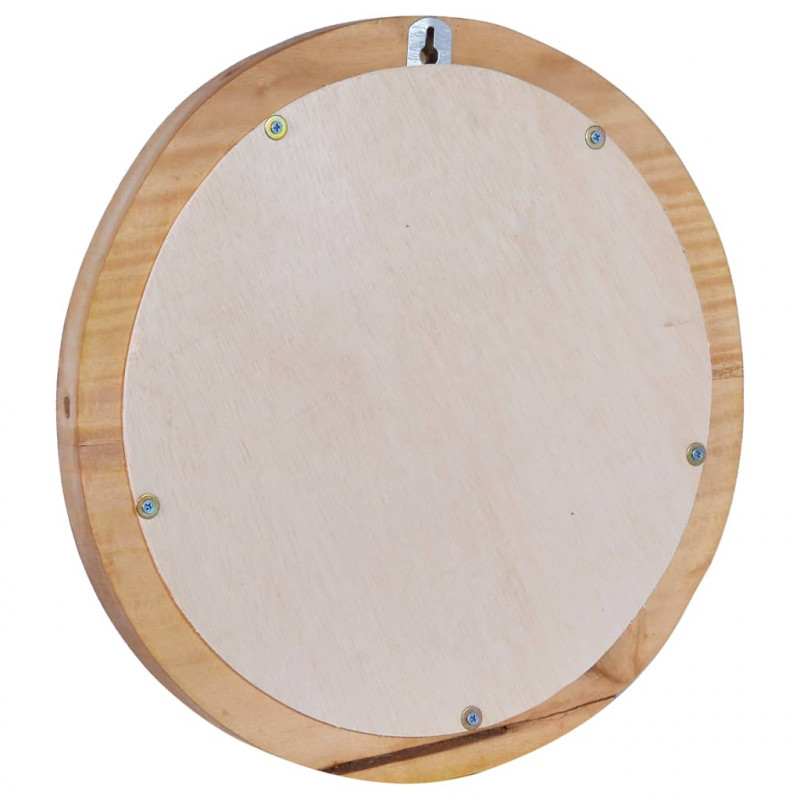 Lustro ścienne, 40 cm, drewno tekowe, okrągłe