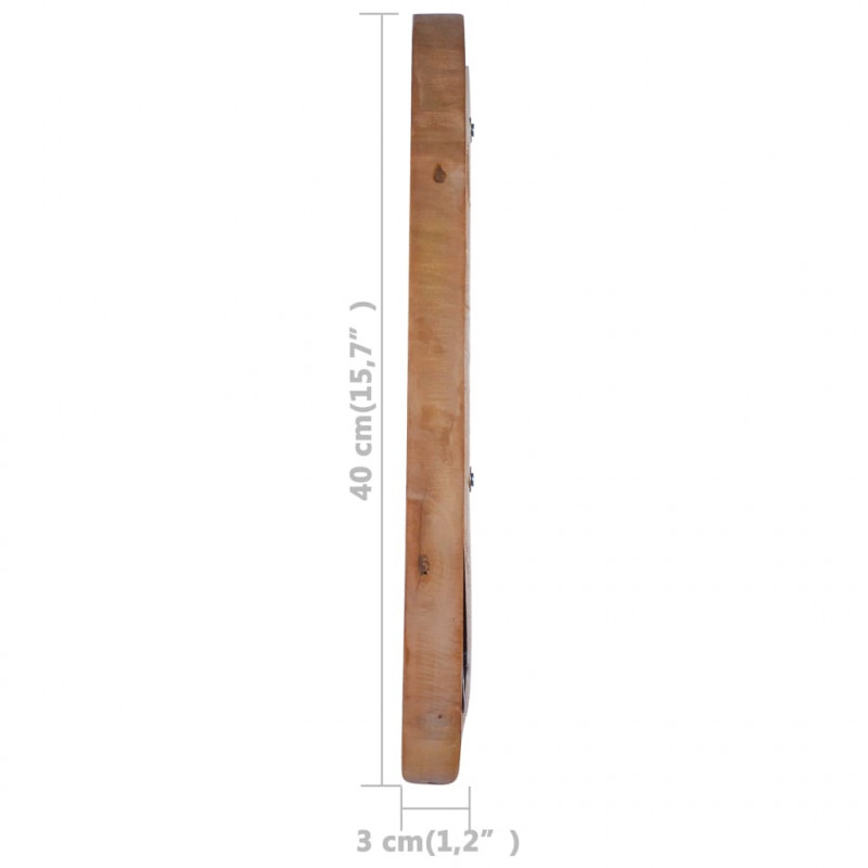 Lustro ścienne, 40 cm, drewno tekowe, okrągłe