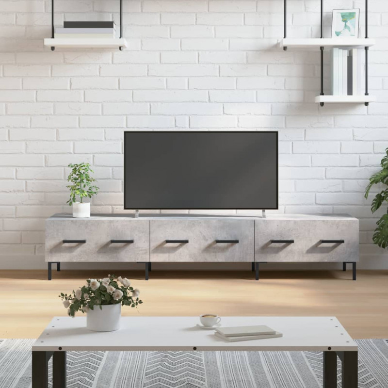 Szafka pod telewizor, szarość betonu, 150x36x30 cm