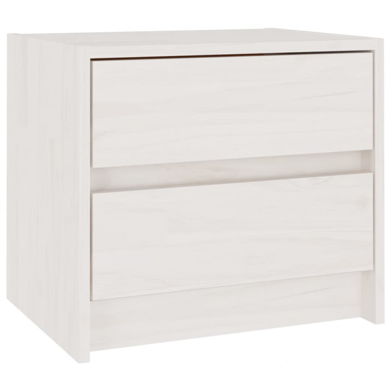 Szafka nocna, biała, 40x30,5x35,5 cm, lite drewno sosnowe