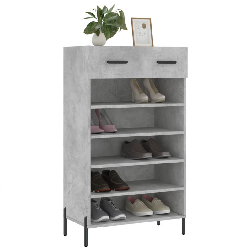 Szafka na buty, szarość betonu, 60x35x105 cm