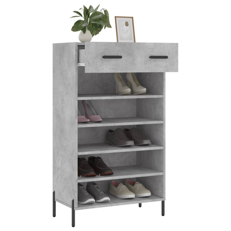 Szafka na buty, szarość betonu, 60x35x105 cm