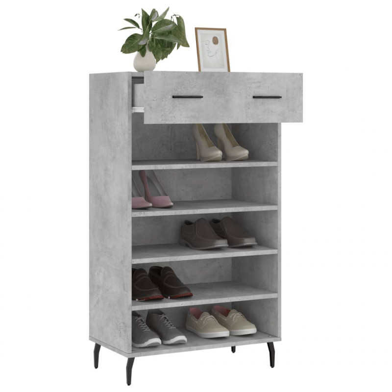 Szafka na buty, szarość betonu, 60x35x105 cm