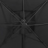 Parasol wiszący z podwójną czaszą, 300x300 cm, czarny