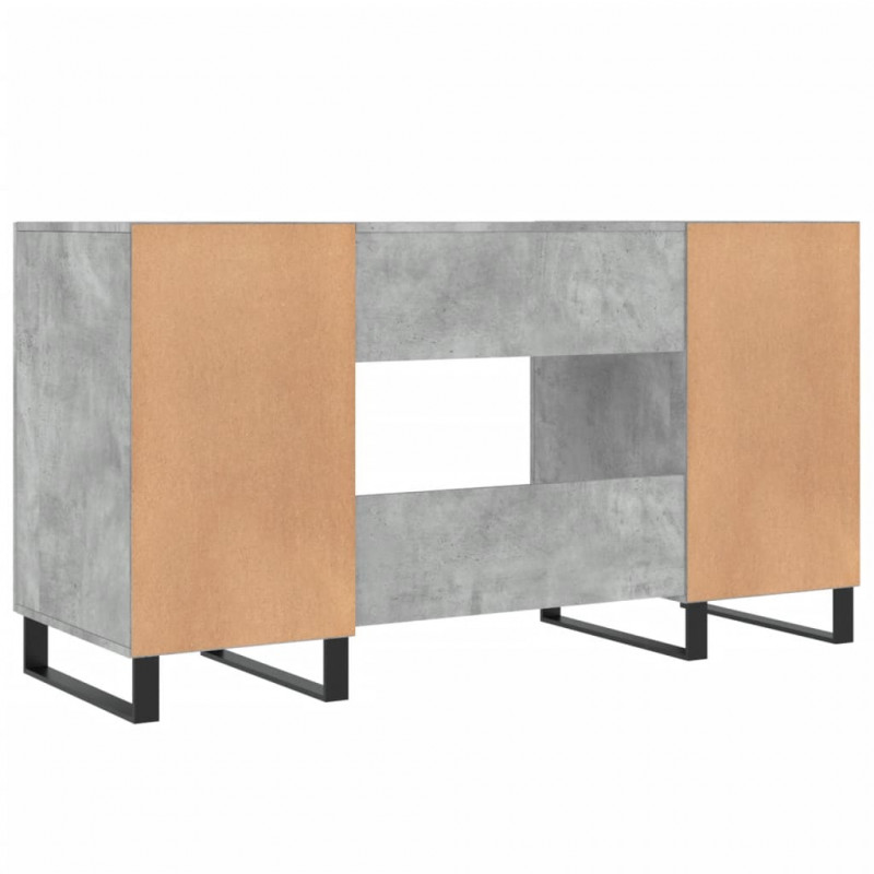 Biurko, szarość betonu, 140x50x75 cm, materiał drewnopochodny
