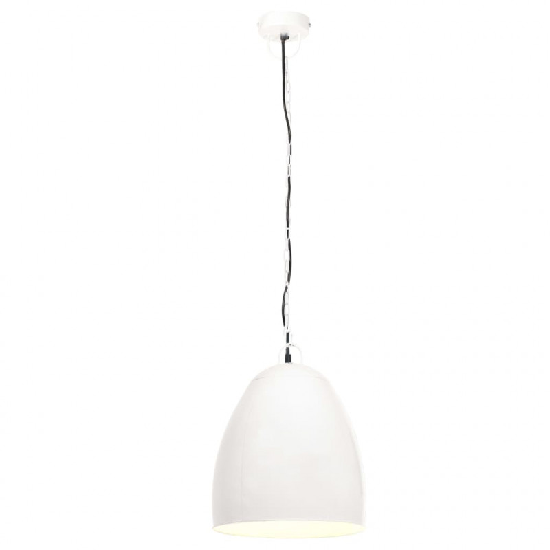Industrialna lampa wisząca, 25 W, biała, okrągła, 42 cm, E27