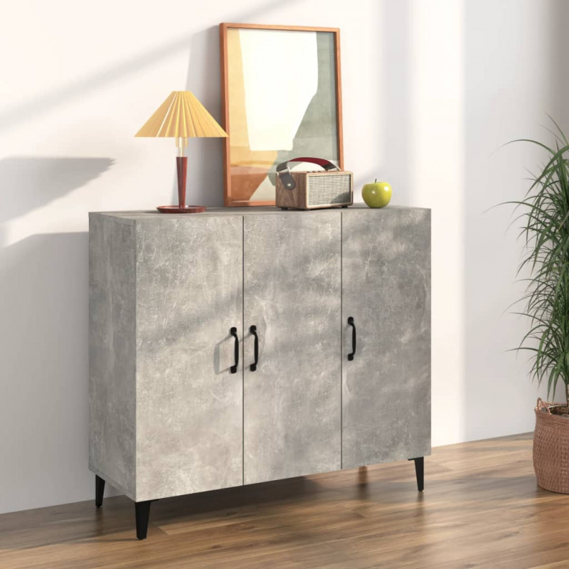 Szafka, szarość betonu, 90x34x80 cm, materiał drewnopochodny