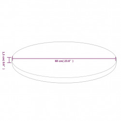 Okrągły blat do stolika, ciemnobrązowy, Ø60x1,5 cm, lity dąb