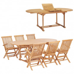7-cz. zestaw mebli do ogrodu, 150-200x100x75 cm, drewno tekowe