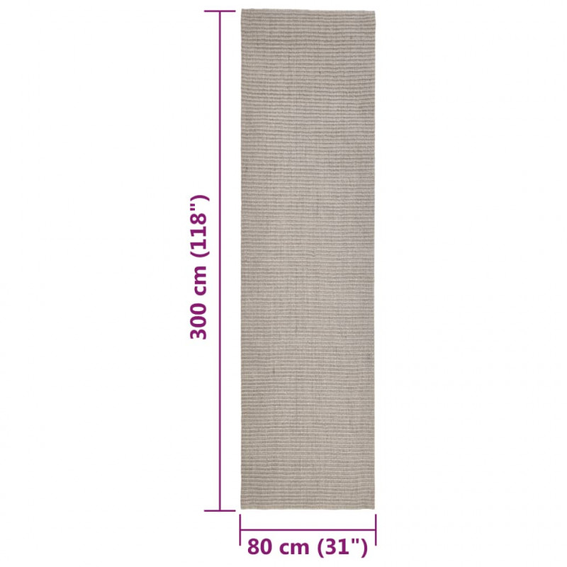 Dywanik, naturalny sizal, 80x300 cm, piaskowy