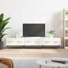 Szafka pod TV, wysoki połysk, biała, 150x36x30 cm