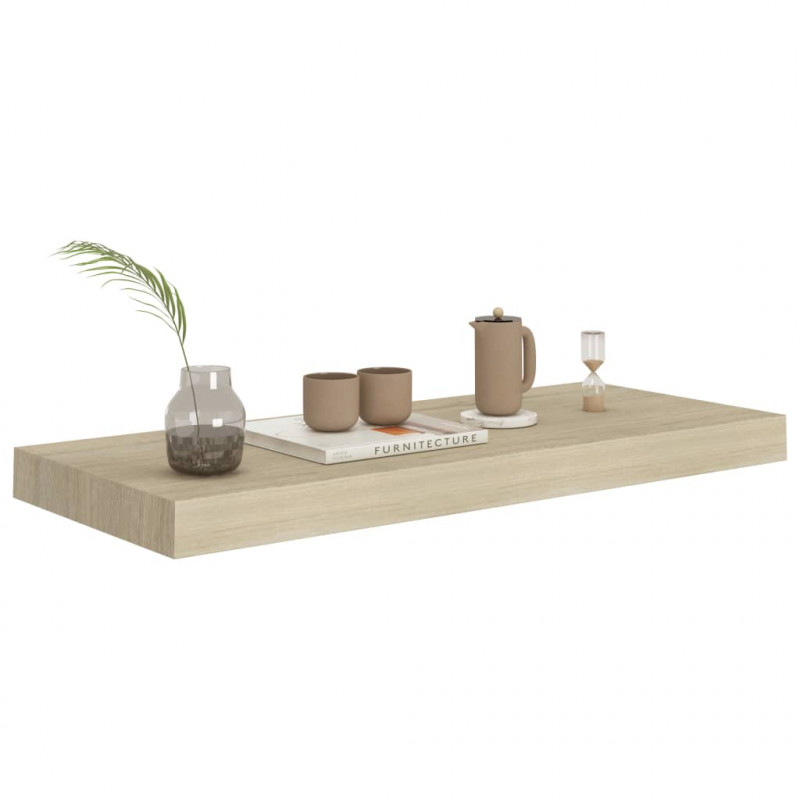 Półka ścienna, kolor dębowy, 60x23,5x3,8 cm, MDF