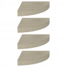 Narożne półki ścienne, 4 szt., kolor dębowy, 25x25x3,8 cm, MDF