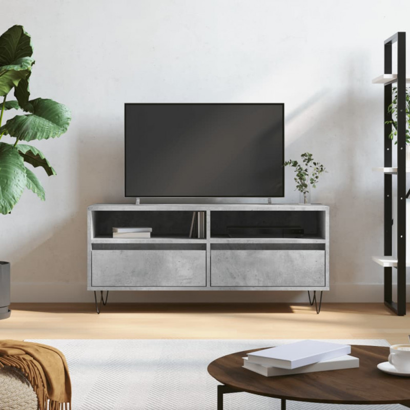 Szafka pod TV, szarość betonu, 100x34,5x44,5 cm