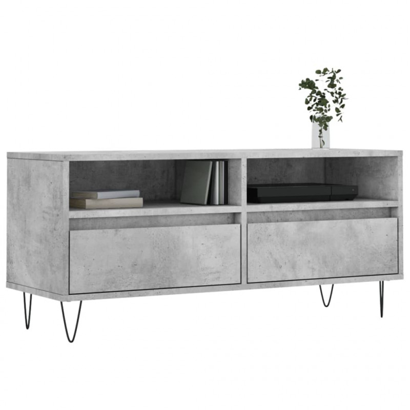 Szafka pod TV, szarość betonu, 100x34,5x44,5 cm
