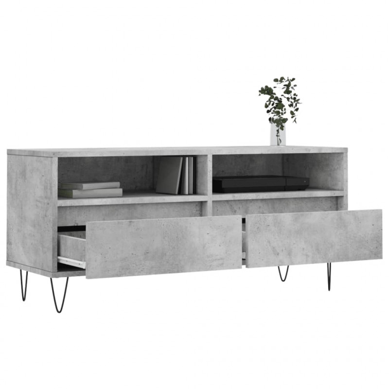 Szafka pod TV, szarość betonu, 100x34,5x44,5 cm