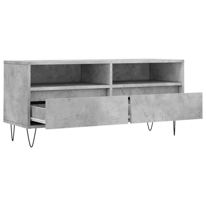 Szafka pod TV, szarość betonu, 100x34,5x44,5 cm