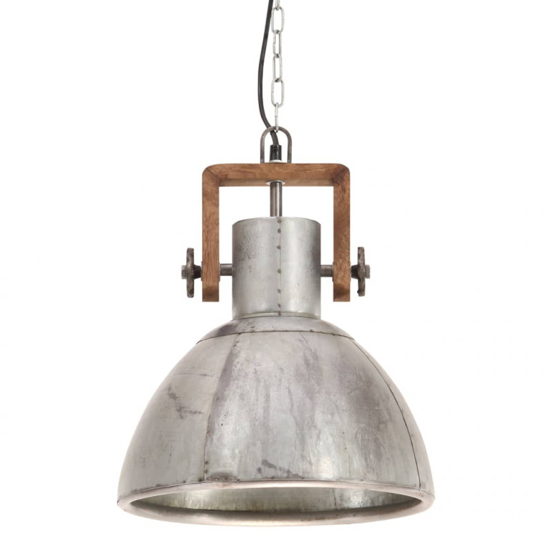 Industrialna lampa wisząca, 25 W, srebrna, okrągła, 30 cm, E27