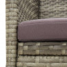 3-osobowa sofa ogrodowa z poduszką, szara, polirattan