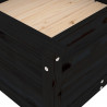Donica ogrodowa, czarna, 82,5x82,5x39 cm, lite drewno sosnowe
