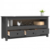 Szafka pod telewizor, szara, 114x35x52 cm, lite drewno sosnowe