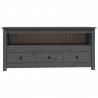 Szafka pod telewizor, szara, 114x35x52 cm, lite drewno sosnowe
