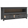 Szafka pod telewizor, szara, 114x35x52 cm, lite drewno sosnowe