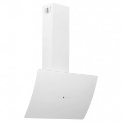 Ścienny okap kuchenny, 60 cm, stal i hartowane szkło, biały