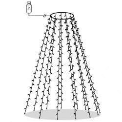 Siatka lampek choinkowych, 150 zimnych białych diod LED, 150 cm