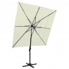 4-poziomowy parasol na aluminiowym słupku, piaskowy, 250x250 cm